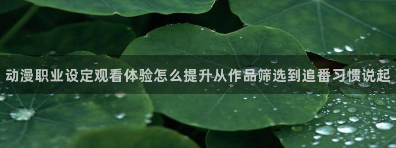 漫蛙小：动漫职业设定观看体验怎么提升从作品筛选到追番习惯说起配图